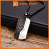 Vnox Stylish Dog Tag Neklaces for Men Jewelry, Waterproof Stainless Steel Geometric Pendant with CZ Stone,Free Box Chain