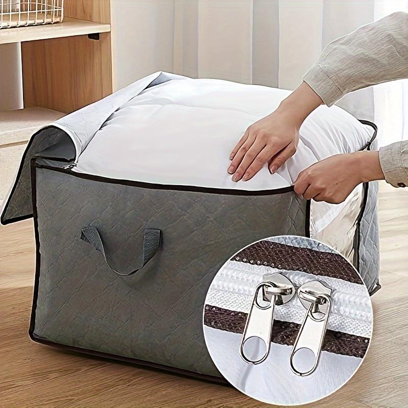 3PCS Clothing Storage Bag, 57l/15gal, With Transparent Window, Reinforced Handle, Suitable For Clothing Organization