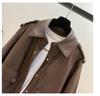 2025 Women's Plus Size Casual Leather Motorcycle Jacket with Turn-Down Collar