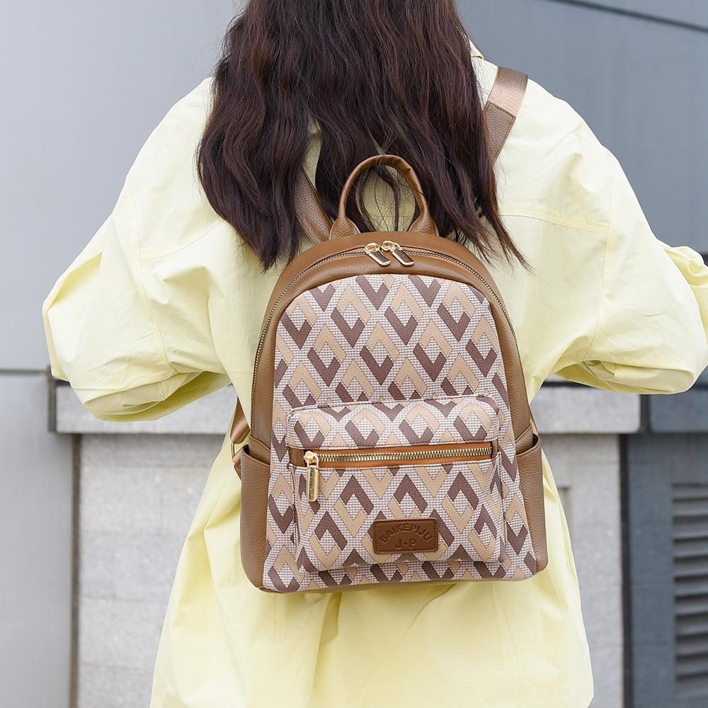 Schoolbag Backpack Women's 1011 New Fashion Large Capacity Versatile Travel Bag, Commuting Shopping Trend Premium Sense Backpack