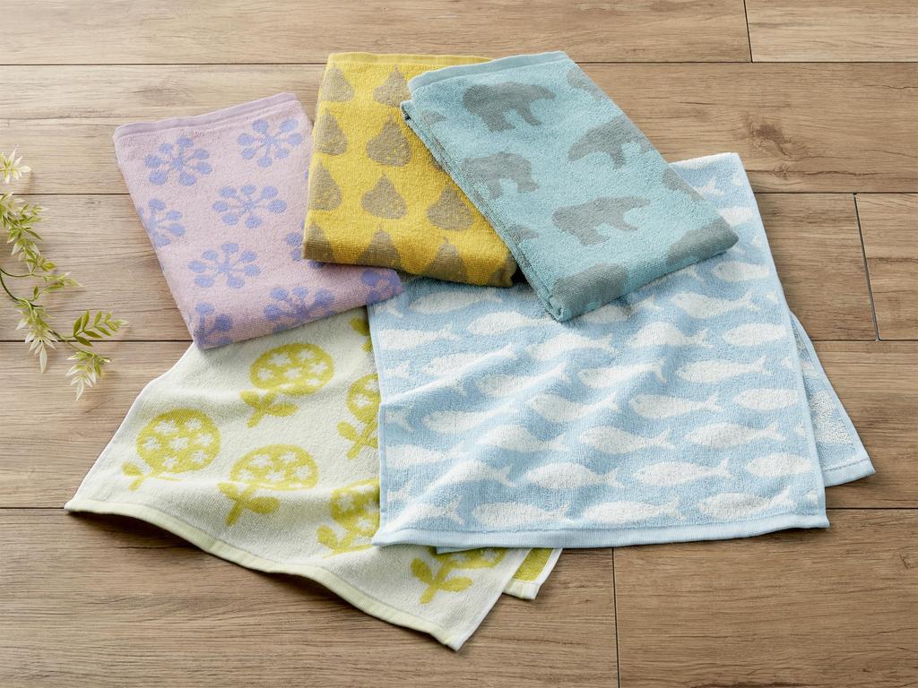 Kosugizen Face Everyday Nordic 5 Colors 1 of 34 x 80 Nordic Set of Towels, Style, Keytos, (5 Patterns), Each, cm, Motif, Thin, Quick-Drying, 5,