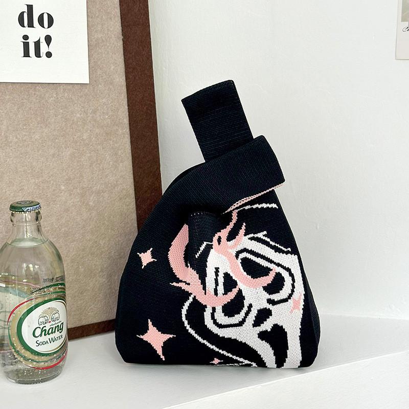 Ielgy Halloween Series Retro Trendy Messenger Bag Trendy Knitted Handbag