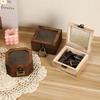 Lockable Begonia Glass Storage Box - Retro Wooden Dressing Table Organizer