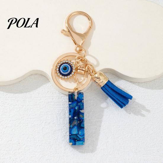 Blue Series Keychain Pendant, Initial Letter Charm Key Chain with Eyes Tassel Design, A-Z Holder for Bags Backpacks Cars Accessories Sale Goods