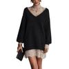2026 Elegant And Casual Faux Woolen Lace Patchwork Dress