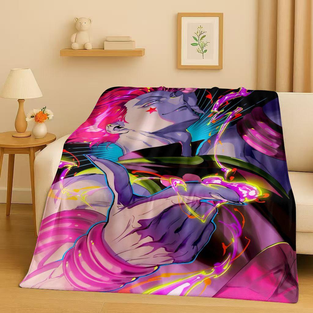 3D Anime Hunter X Hunter Killua Zoldyck Cartoon HXH Flannel Blanket,Ultra Soft Warm Plush Throw for Home Bedroom Bed Sofa Cover