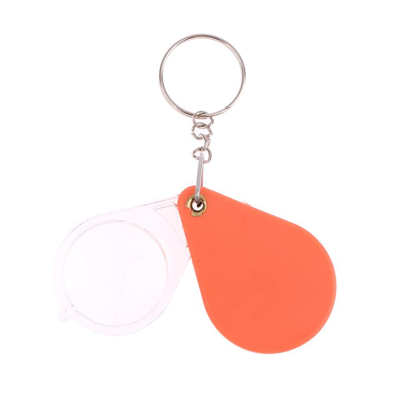 Portable Orange High-Definition Magnifying Lens For Old People Pocket Magnifying Glass Small Handheld Folding Keychain Magnifier