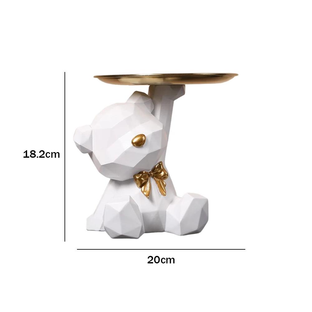 Geometric Bear Resin Storage Box - Decorative Desktop Organizer for Candy, Crafts & Office Supplies, Coffee Shop Home Decor