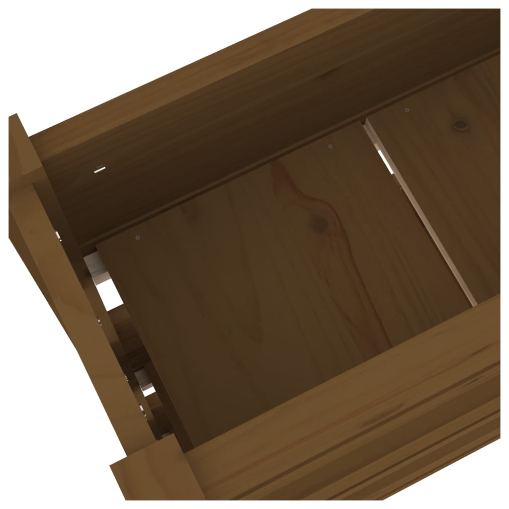 Plant Pot Honey Brown 77 X 25 X 104.5 Cm Solid Pine Wood