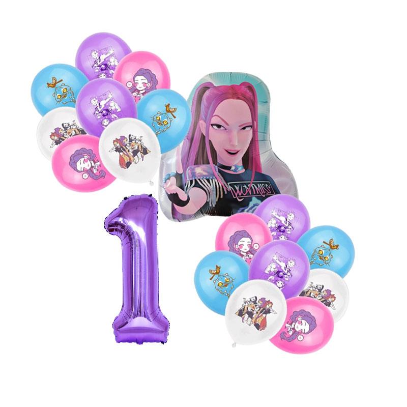 Vânzare produs nou KPOP vânătoare de vrăjitoare grup set de decorațiuni petrecere de ziua de naștere set baloane digitale petrecere de ziua de naștere cadou
