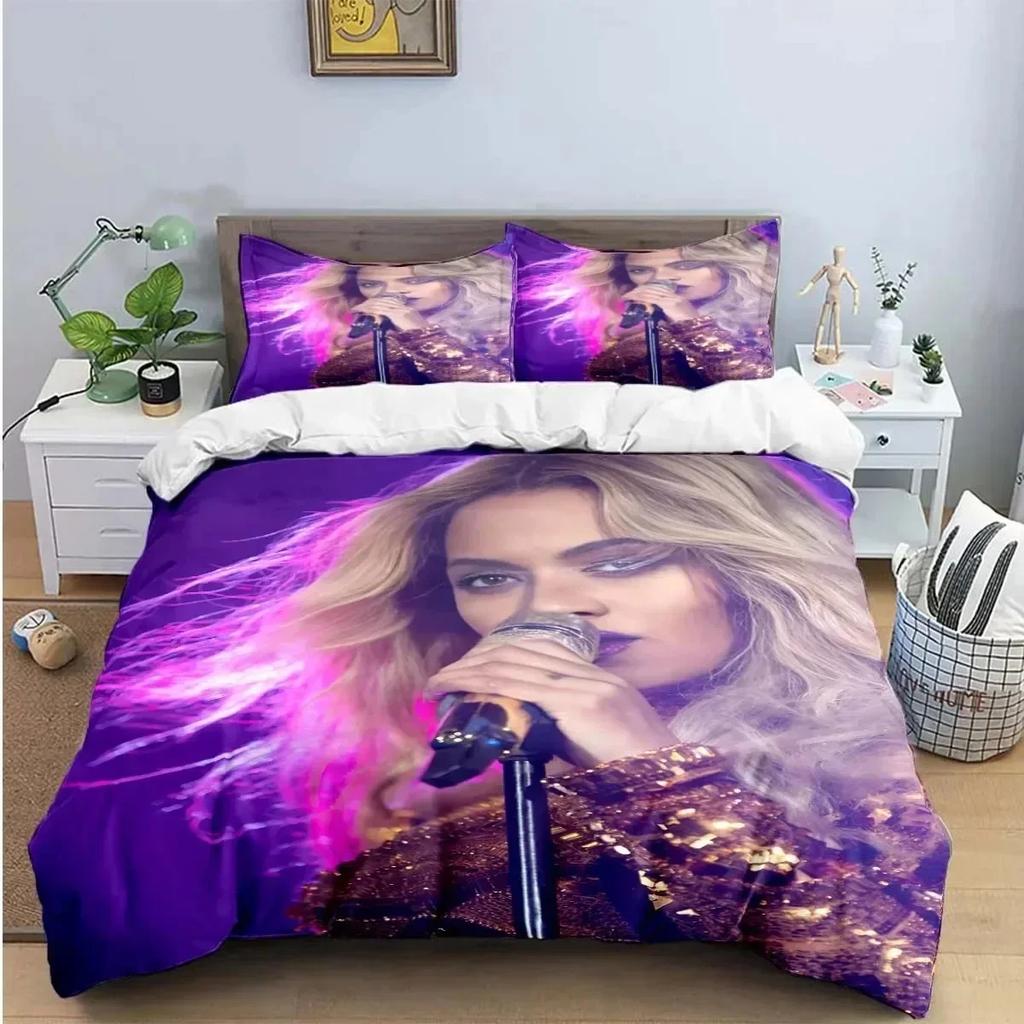 Luxury New 3D Print Pop Female Singer B-Beyonce Bedding Set Boys Girls Duvet Cover Pillowcase Boys Adult Home Textileextile