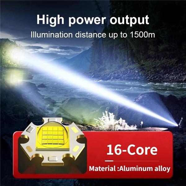 Outdoor Waterproof Led Flashlight Powerful Rechargeable Flashlight 26650 Bright Light Lamp Camping Hand Light USB Flash Lamp