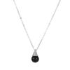 Banyan Tree Silver Water Drop Necklace with Black Agate & Pearl Pendant