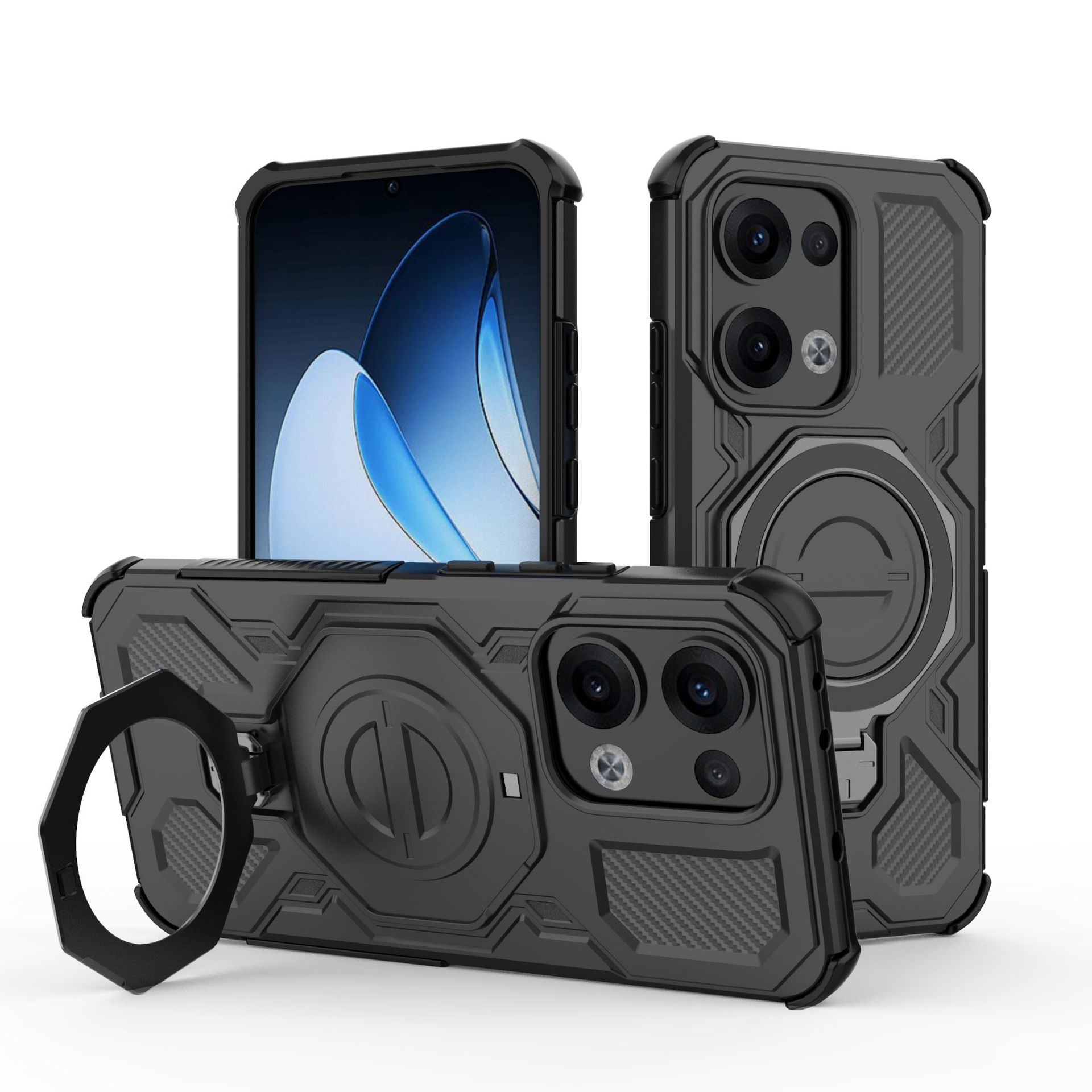 

Oppo Reno 13 Magnetic Phone Case,Military Drop Protection MagSafe Phone Case Cover for Oppo Reno 13 чёрный