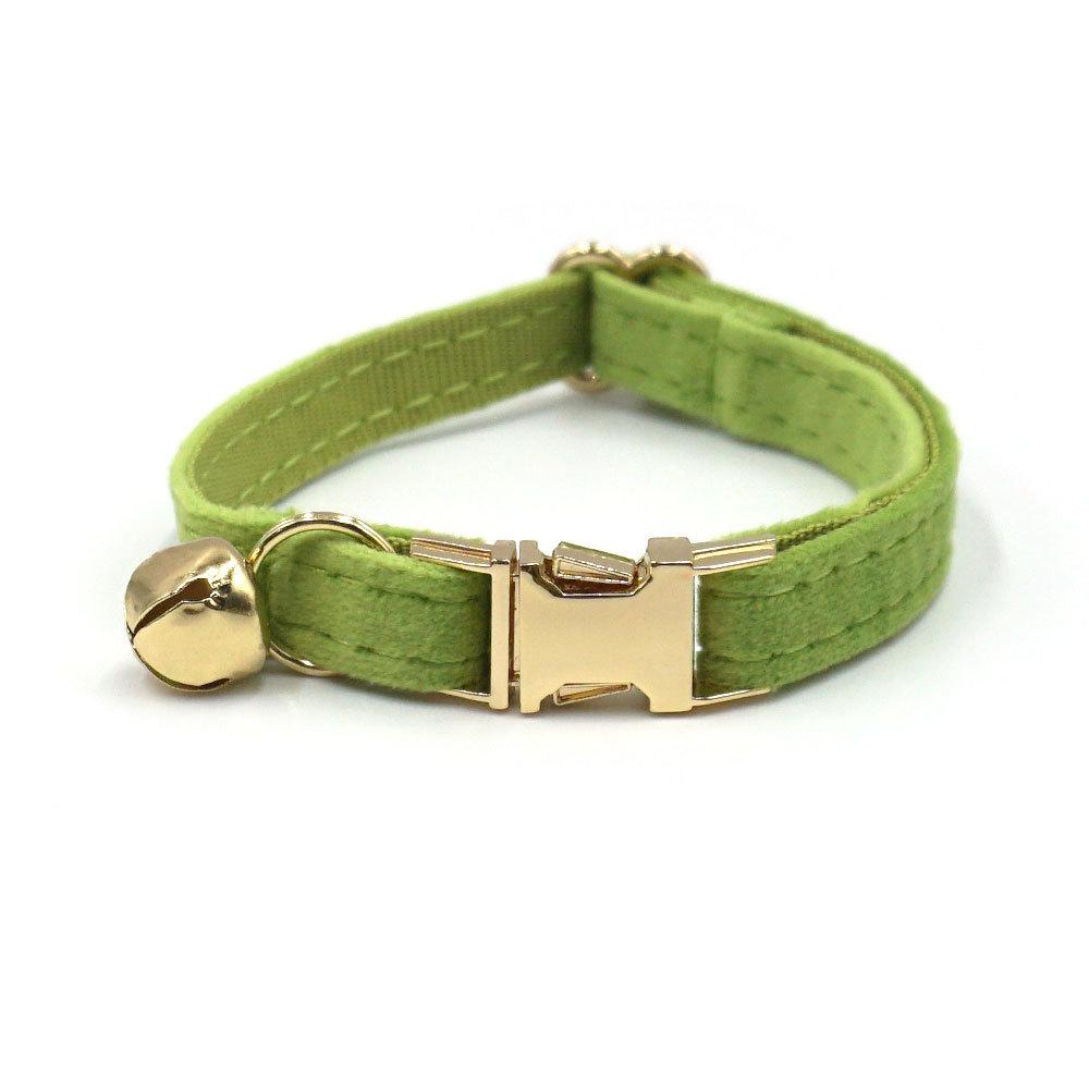 Cat Collar With Solid Color And Bell Decoration For Indoor And Outdoor Use