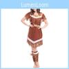 Trendy Womens Halloween Caveman Outfit With Elegant Fringe Detailing Perfect For Costume Parties