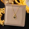 Stainless Steel Simple 2 Sides Black White Love Heart Pendant Necklace for Women Trendy Collar Jewelry Accessories Gifts