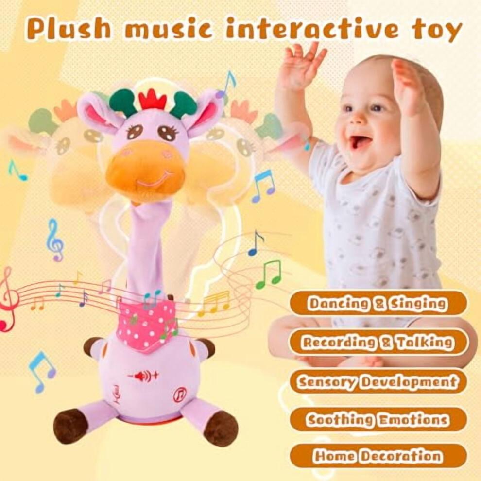 Dancing Giraffe Musical Plush Toy, Recording & Repeating, for 6–12M Babies – Compatible with Valentines Day Gifts