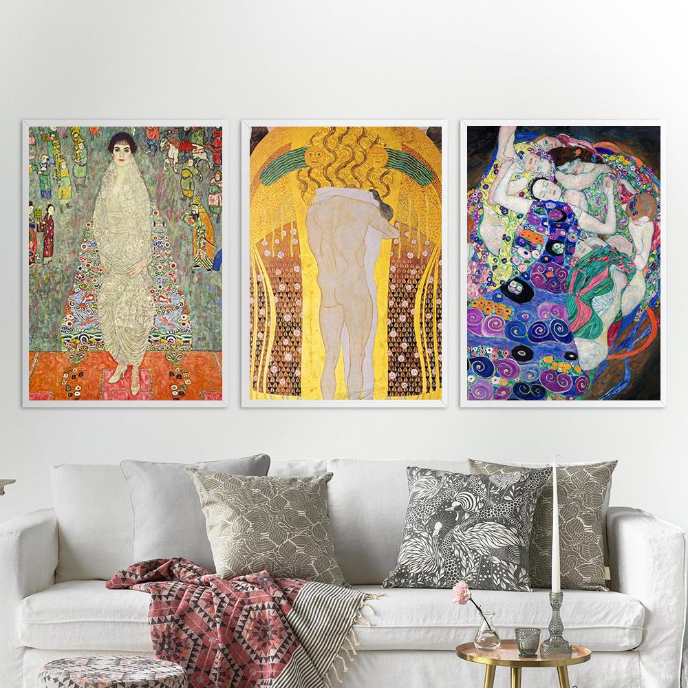 Classic Artist Gustav Klimt Poster Abstract Oil Canvas Painting Modern Home Decoration Wall Art Picture for Interior Living Room