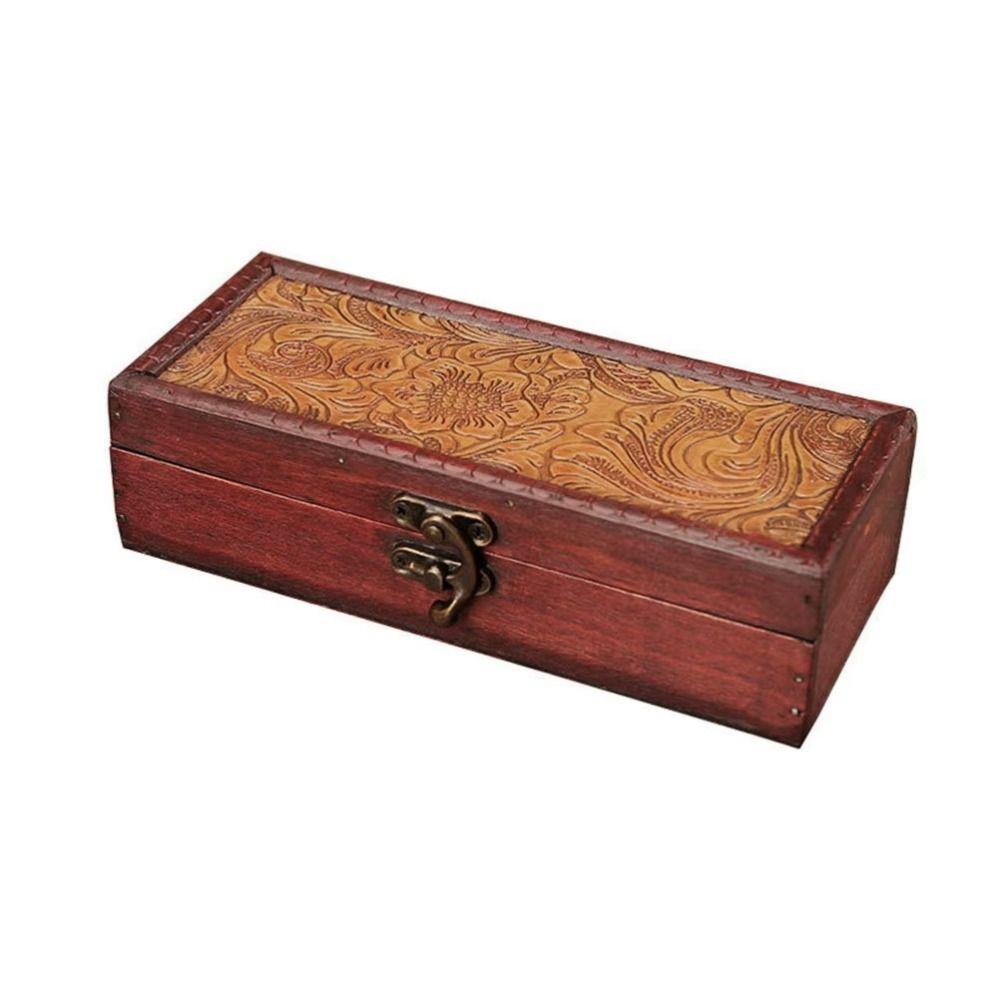 Desktop Holder Desktop Storage Box Wooden Jewelry Organizer Antique Pen Box  Miscellaneous Items