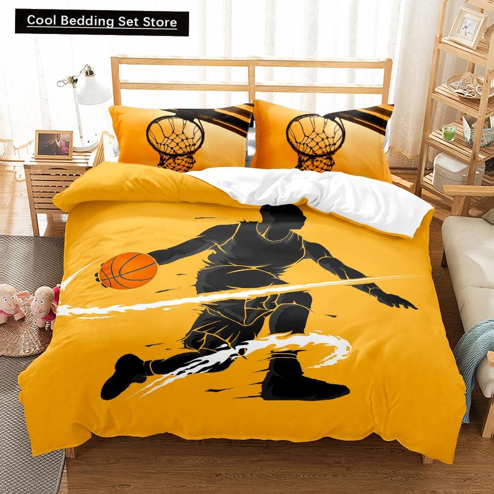 Fantastic 3D Print Basketball Duvet Cover Set Uk Single Double King US Twin Full Queen King Bed Linen Set Home Textiles Bedding