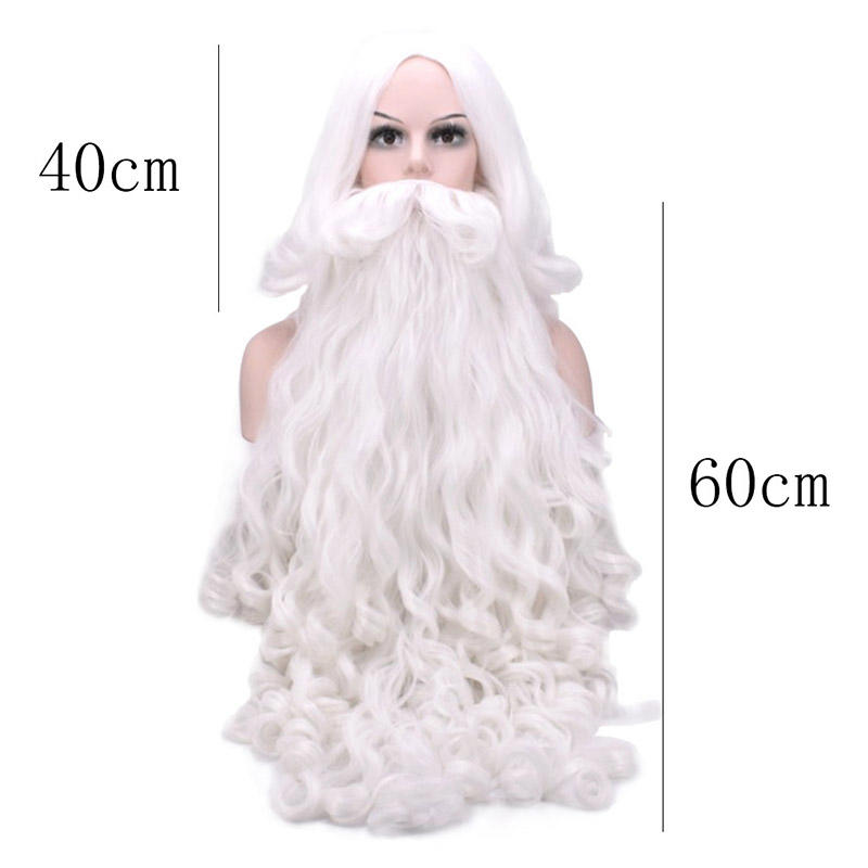 Carnival Santa Claus Wig Beard Fancy Dress Cosplay Decoration White Party Costume