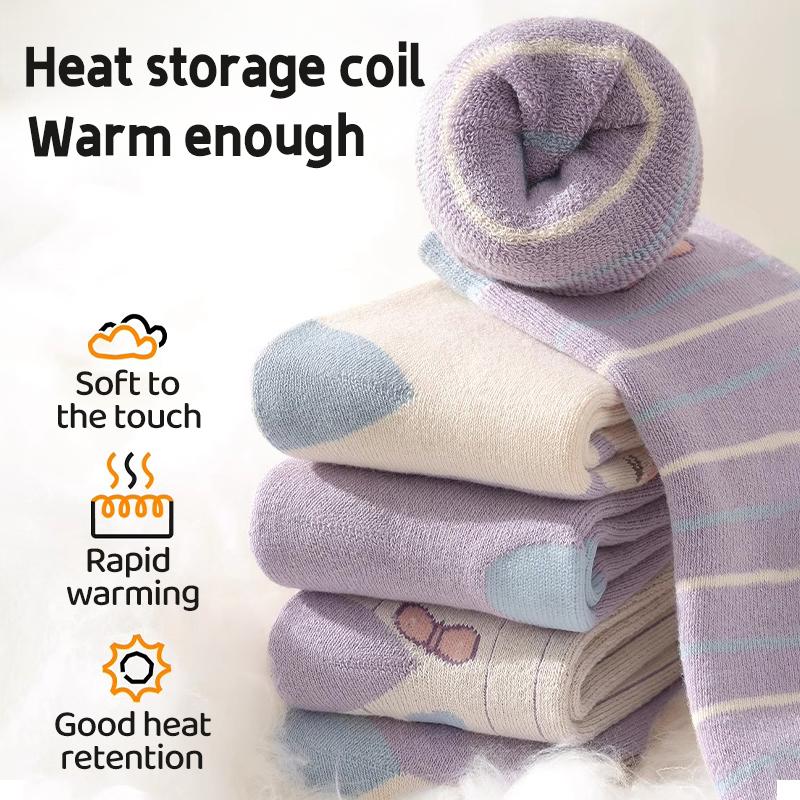 5Pairs Children Winter Ultra Thick Terry Socks Good Rabbit High Elasticity And Preferred Fabrics School Athletic Socks 1-16Years