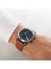 Grant Men's Chronograph Watch: 44mm Two-tone Stainless Steel Case, Blue Roman Numeral Dial, Brown Leather Strap, 50m Water Resistant FS5151