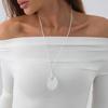 4 Colors Minimalist Wine Red Black Acrylic Long Pendant Necklace For Women Vintage Leather Rope Chain Sweater Chain New