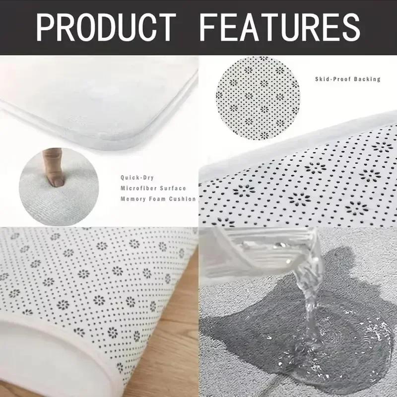 American-Style Vintage Carpet Water-Absorbing And Anti-Slip Entrance Hall Floor Mat, Bathroom Door Mat, Home Decoration