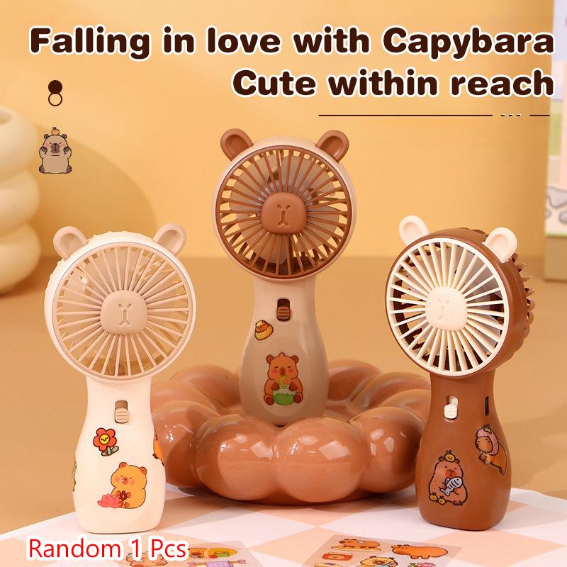 Cartoon Cute Capybara Fan High Quality Summer Portable Handheld Fan Mini Pocket Fan Rechargeable Desktop Fan Gifts