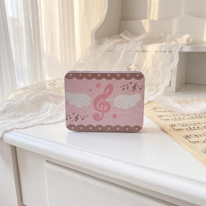 1/2Pcs Korean-Style Star Angel Flip-Top Small Iron Box, Portable Waterproof Card Sticker Storage Box With High Aesthetic Appeal