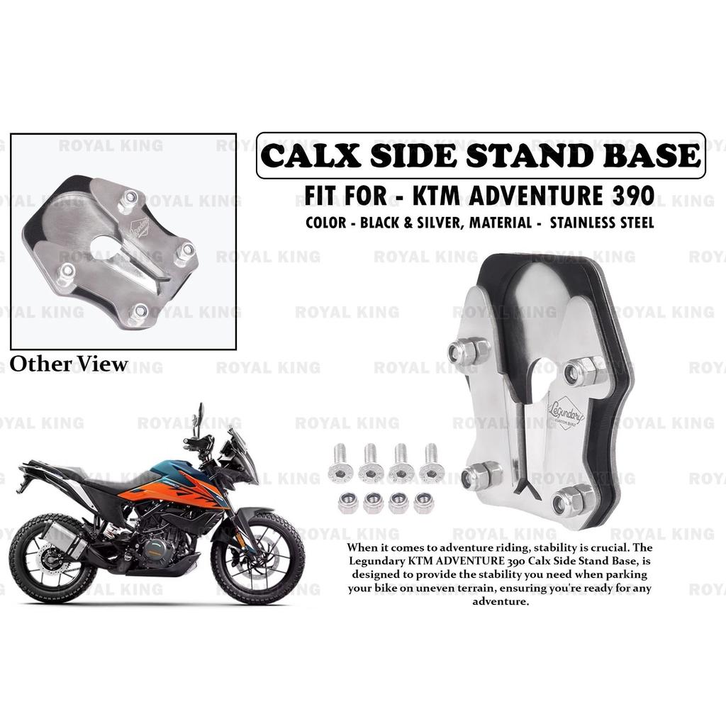 Fit For KTM Adventure "390 Black & Silver Calx Side Stand Base (EXTENDER)"
