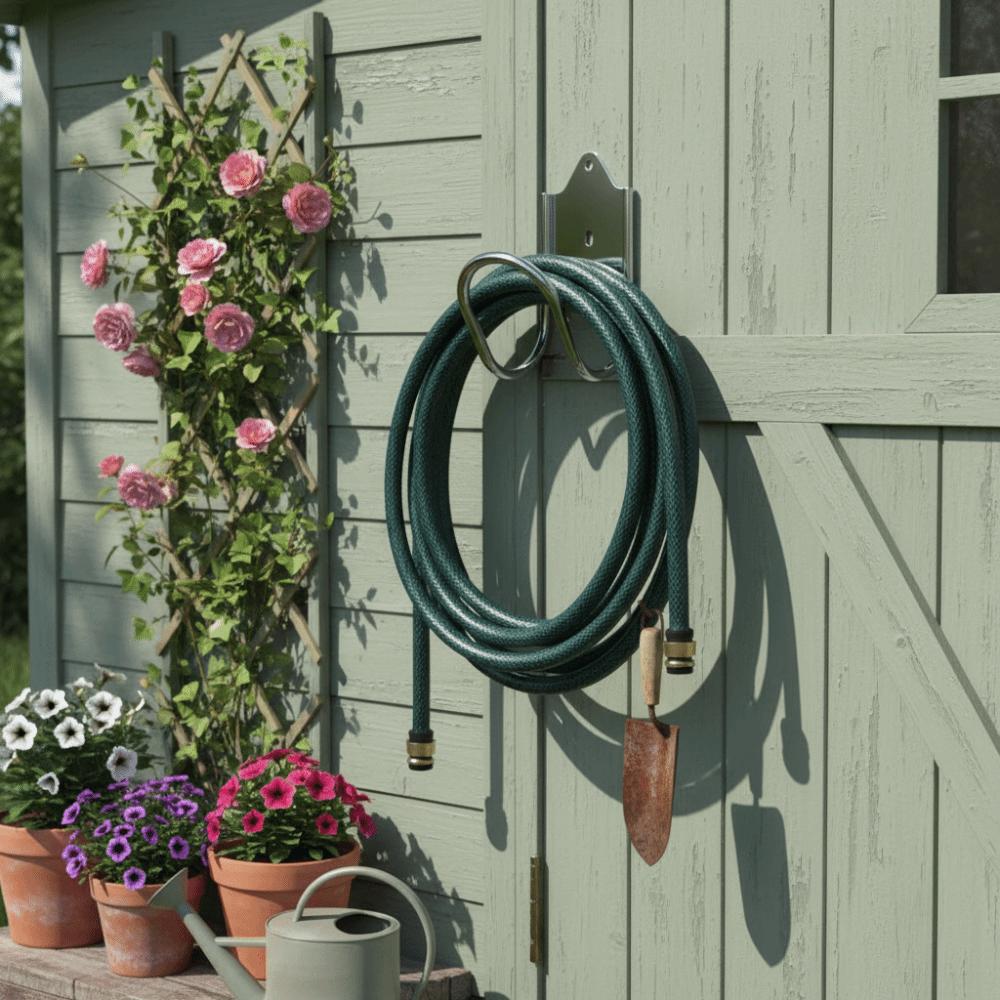 Organizer Wandmontage Design Gartenschlauchhalter Robuste Konstruktion Montagesystem Wandhalter Schlauchaufhänger Gartengebrauch