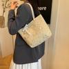 Casual Retro Large Capacity Tote Bag For Summer 2024 Stylish Handheld Design In Khaki And White