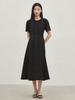 Nub Stitch Flare Dress - Black