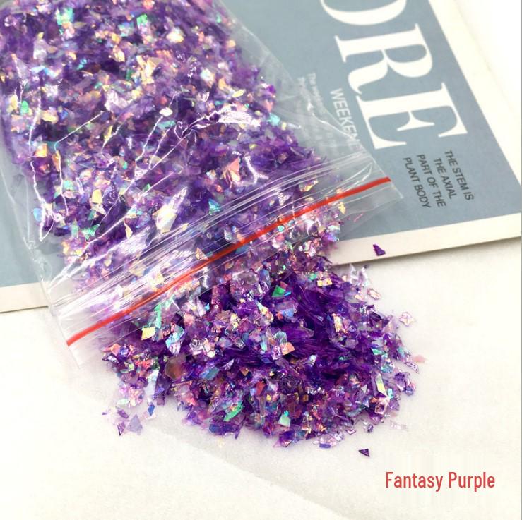 DIY Irregular Nail Shell Paper Fragments – 10g Bag for Slime, Epoxy Resin, Crafting.