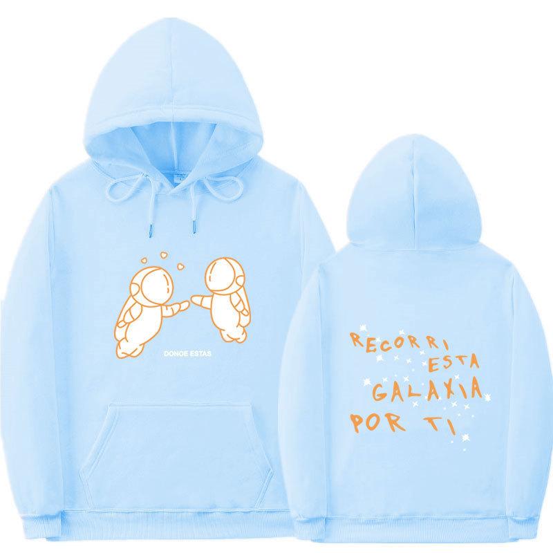 Außenhandel neue Mode Druck Doppel-Astronaut Kapuzenpullover Lockerer Pullover Freizeit Herren und Damen Freizeit Sportpullover
