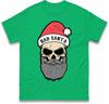 Bad Santa Skull Funny Christmas Tshirt Dark Beard Santa Xmas Family Gift Top