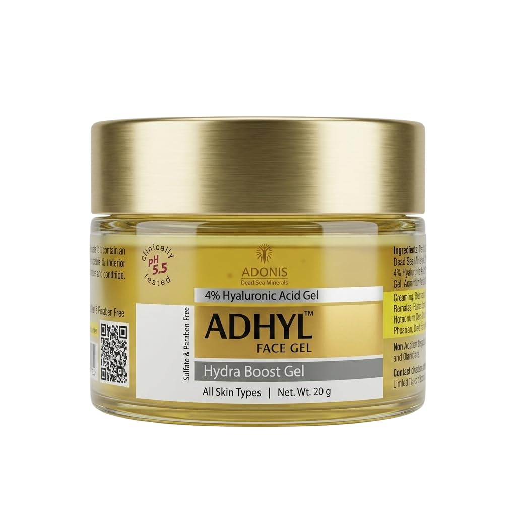 ADHYL Hydra Boost Face Gel | Hyaluronic Acid Face Moisturizer 20 g | Long Lasting Hydration | Oil Free Non Sticky Light Water Gel Fast Absorbing |