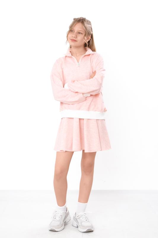 Stylish set of clothes for a girl - a jumper and a mini-skirt made of knitted fabric Any season 6509-057 HC