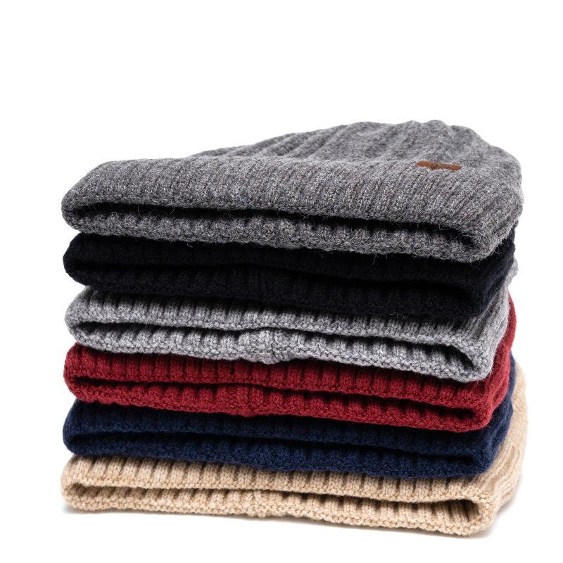 Hat Men's Autumn Winter Warm Cold-Proof Knitted Hat Women Ear Protection Hat Big Head Wool Hat