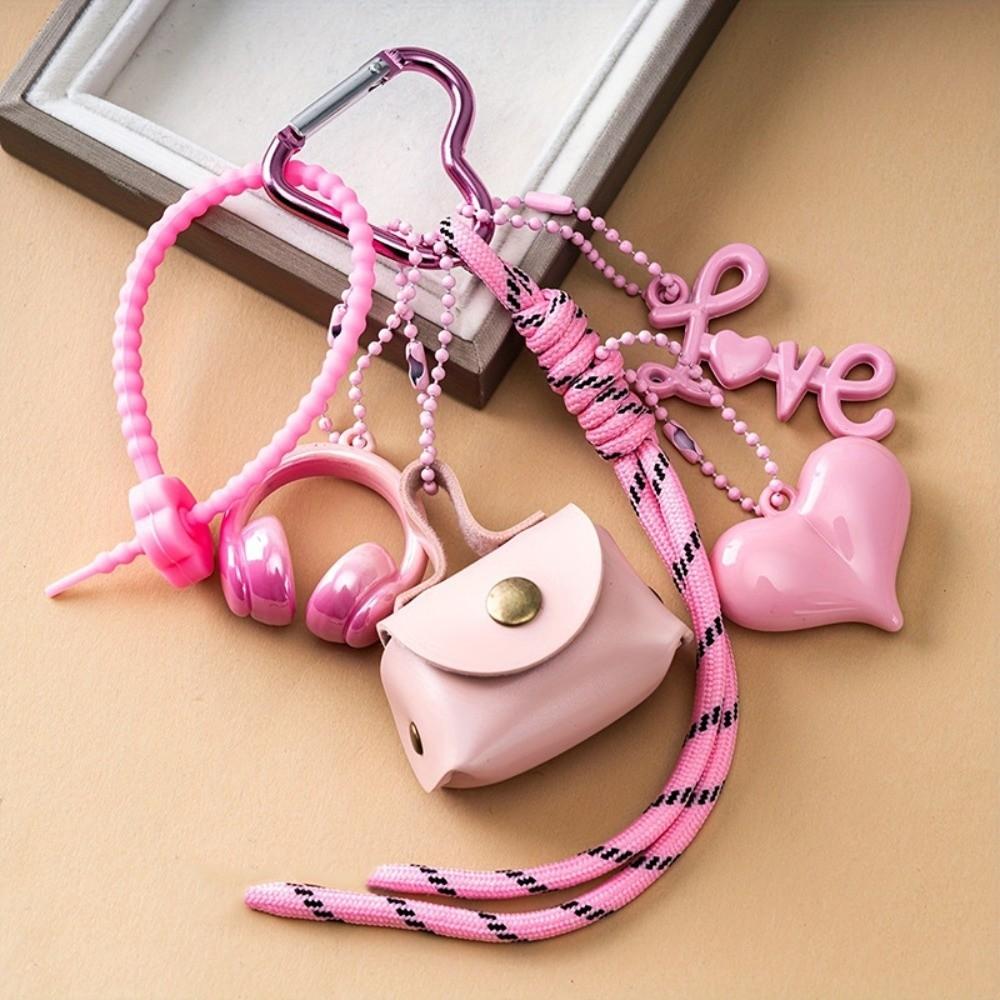 New Maillard Bow Braid Rope Pendant Bag Accessories Earphone Women Bag Key Chain Exquisite Woven Mobile Phone Love Rope Decor