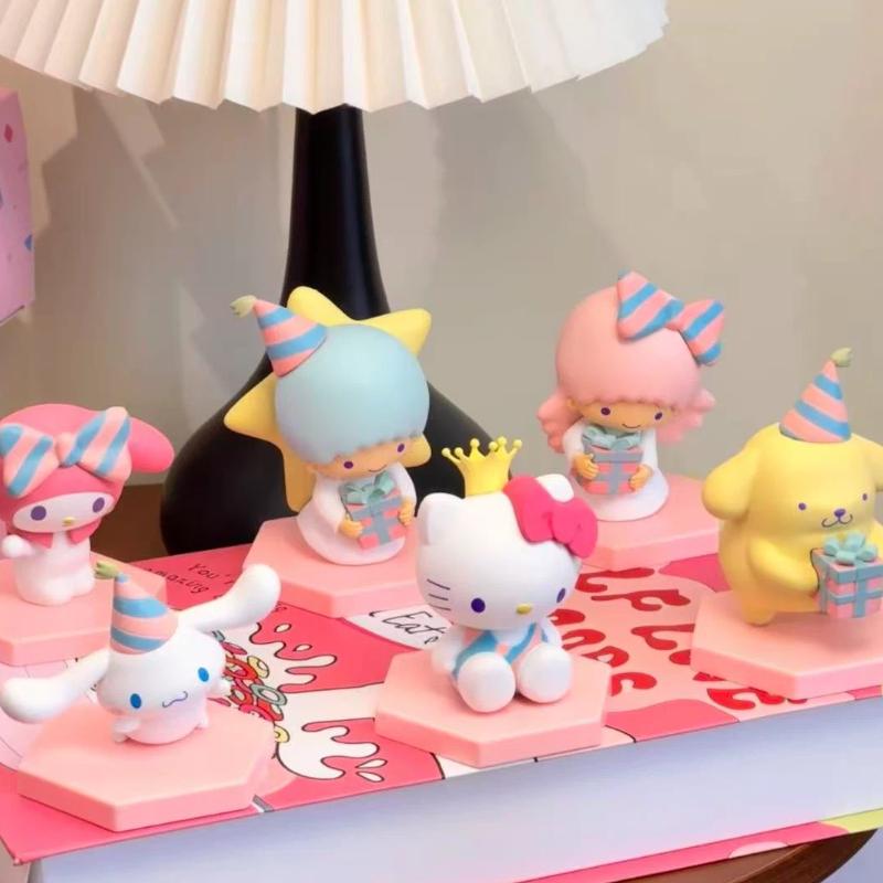 Melody Series Premium Figures Base Assembly Ornament Pudding Dog Greeting Box Baking Cake Figurine Festival Surprise