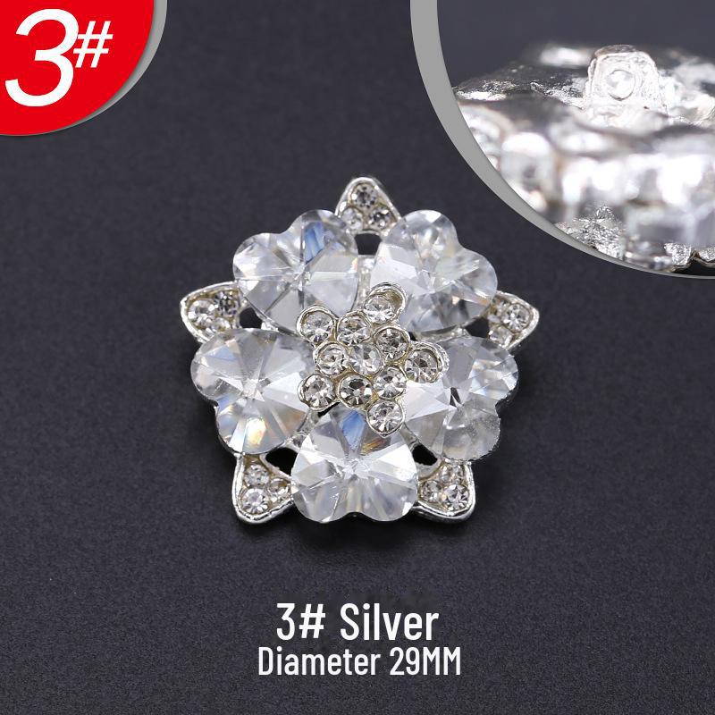 

Женские модные металлические пуговицы из меха норки черного цвета с рисунком в виде лепестков из стразов 3# серебряный