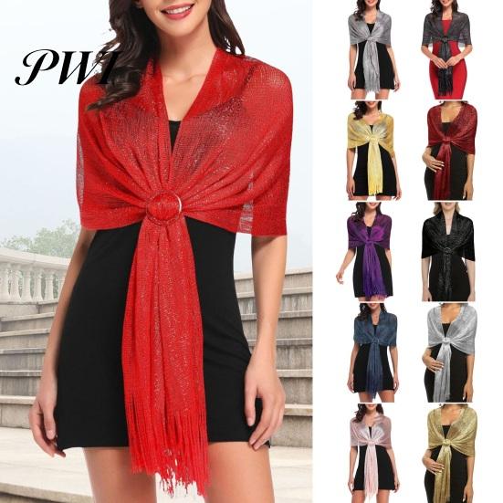 Metallic Wire Shawl Women Sparkling Bridesmaid Scarves 1920s Style Wraps with Scarf Button Wedding Party Accessories Outdoor Homecoming Dance