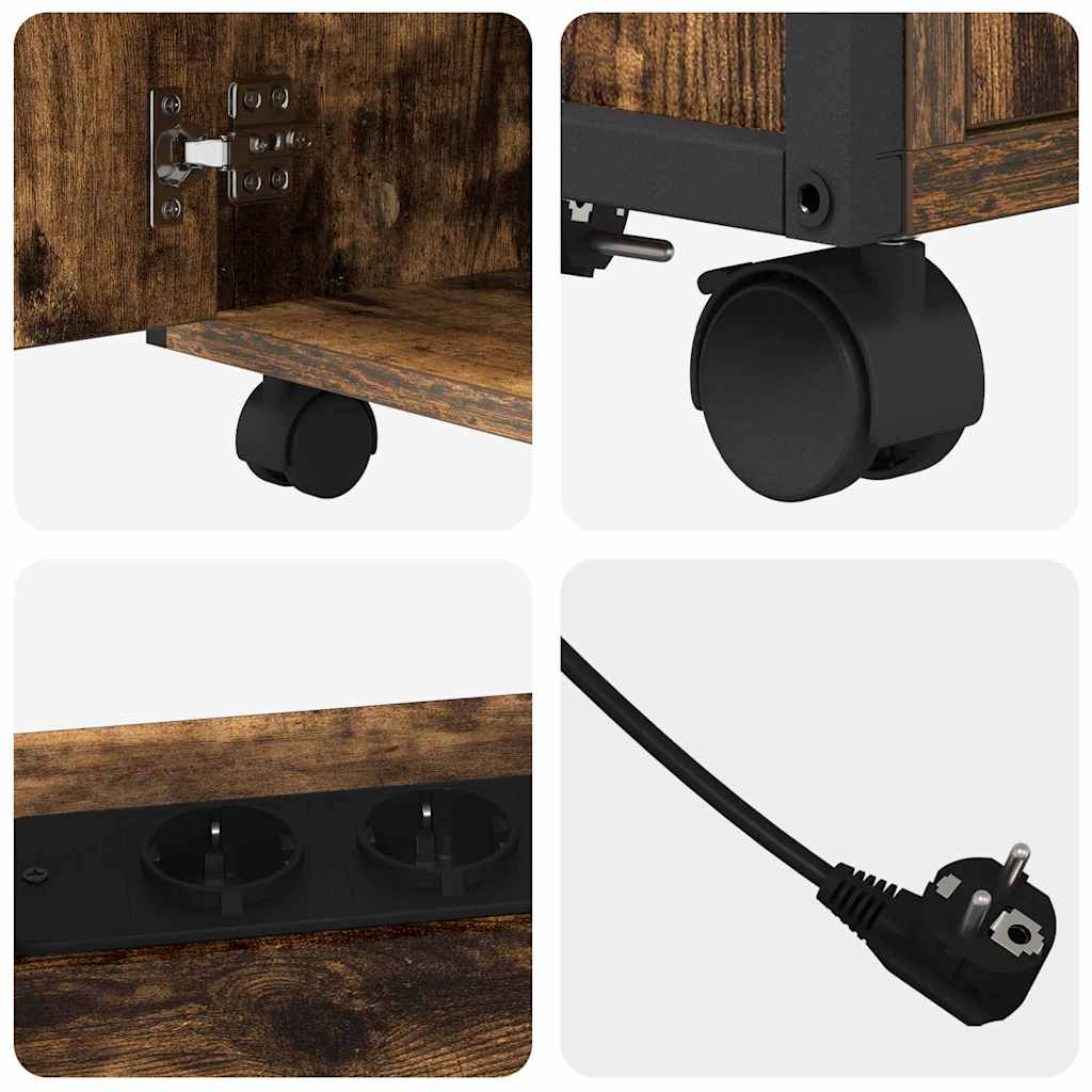 Cabinet with Charging Station Smoked Oak 61 x 46 x 67 cm
