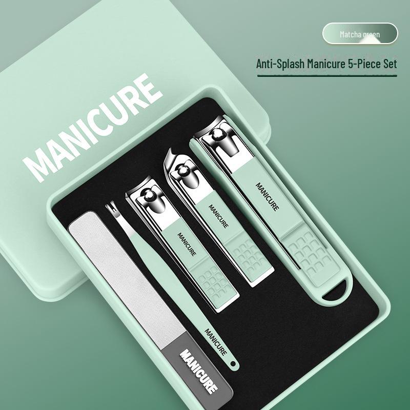 Advanced Anti-Splash Manicure Set with Nail Clippers & Dead Skin Fork