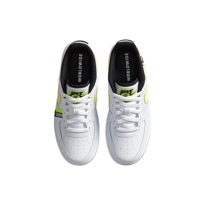 Nike Air Force 1 Low Worldwide White Barely Volt GS Sneakers CN8536-100