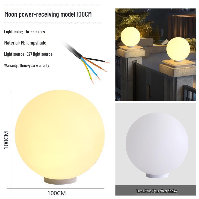 Wasserdichte Solar-Gartenpfostenleuchten - Runde Kugel für Außenpfosten und Zäune